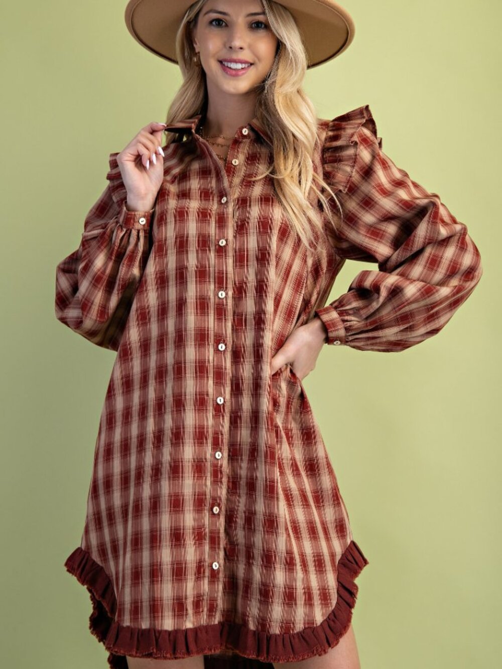 GiGio Plaid Mini Shirt Dress - Picture 5 of 5